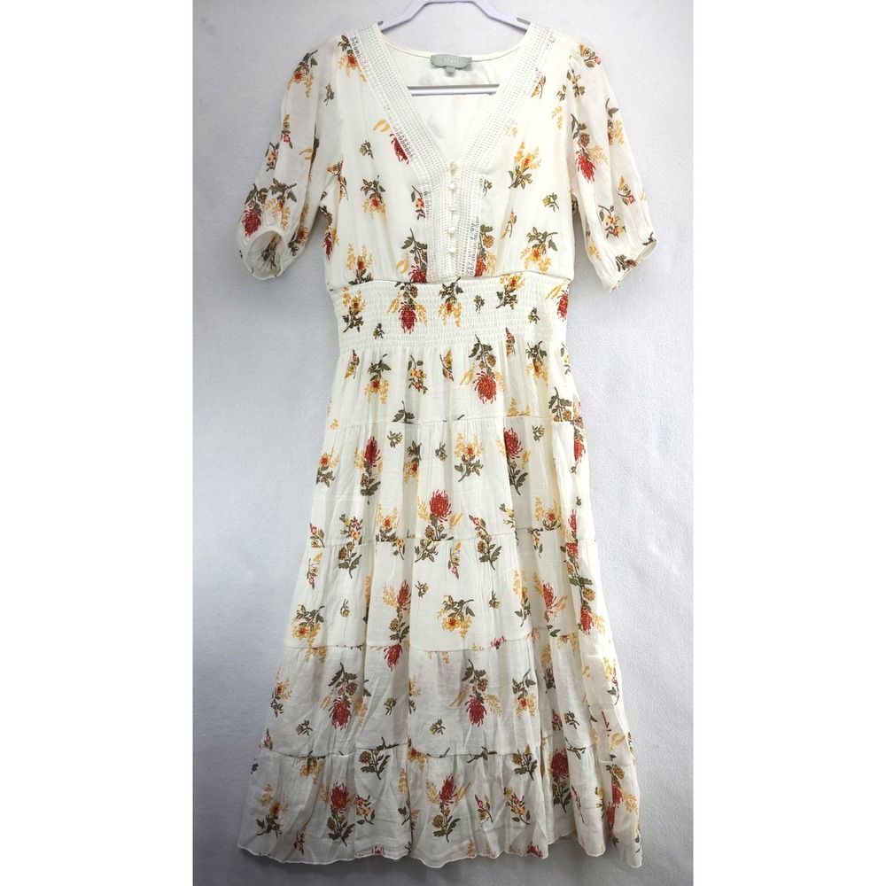 Womens ¾ Balloon Sleeve Tiered Floral Autumn Wedding Guest Festival Sz L